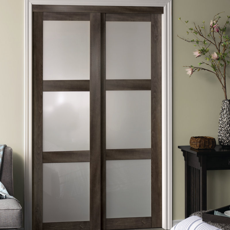 Erias Home Designs Baldarassario 3 Lite 2 Panel MDF Sliding Interior
